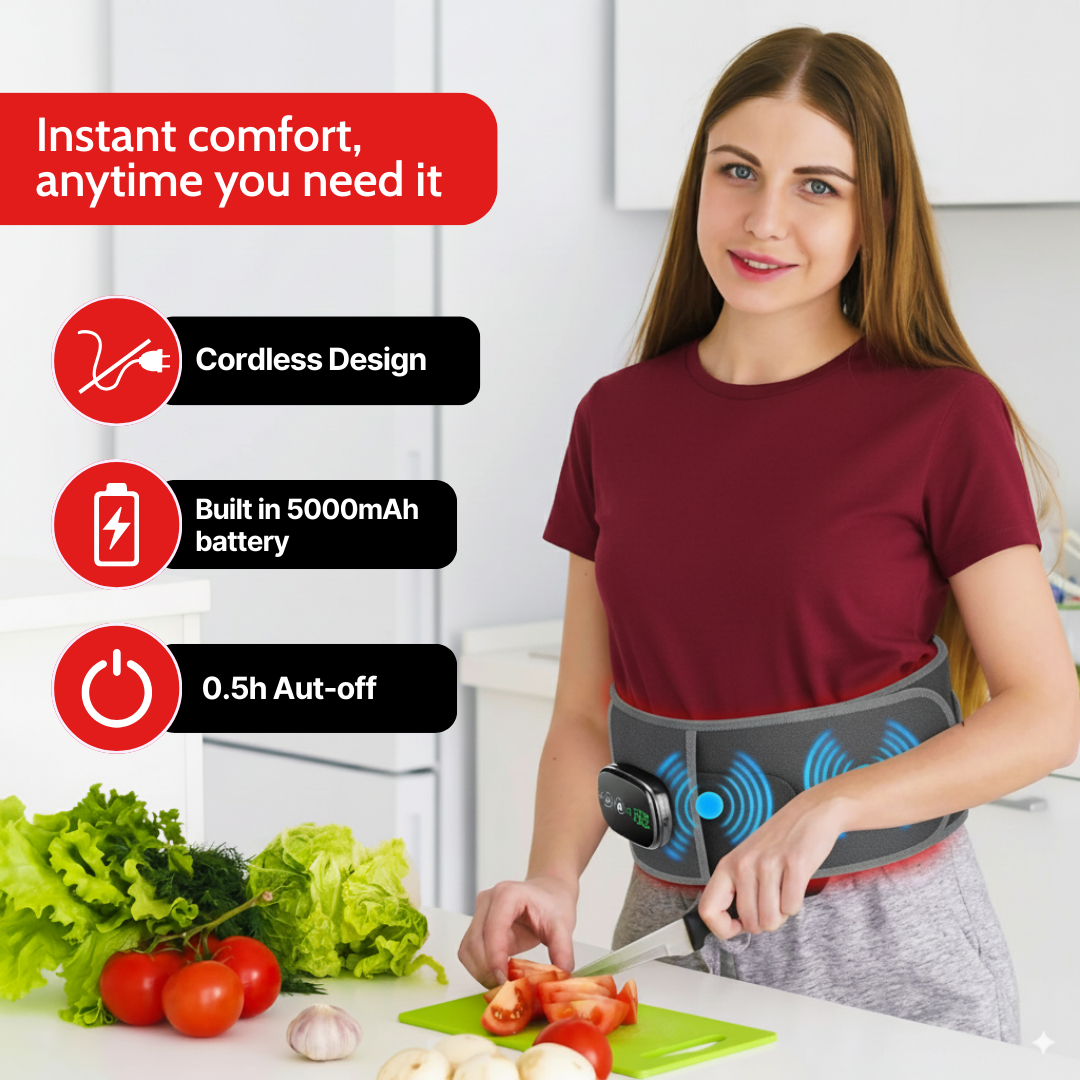 Shine And Sweat - Cordless Red Light Heating Belt — Wearable Comfort for Everyday Back Support