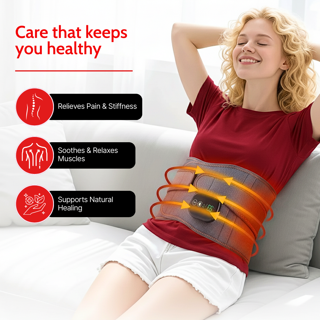 Shine And Sweat - Cordless Red Light Heating Belt — Wearable Comfort for Everyday Back Support