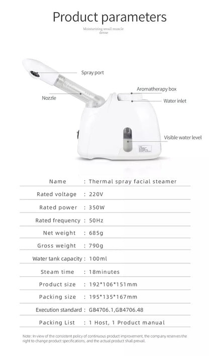 Ozone Facial Steamer Warm Mist Humidifier for Face