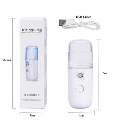 USB Mist Facial Sprayer  Humidifier Rechargeable Nebulizer