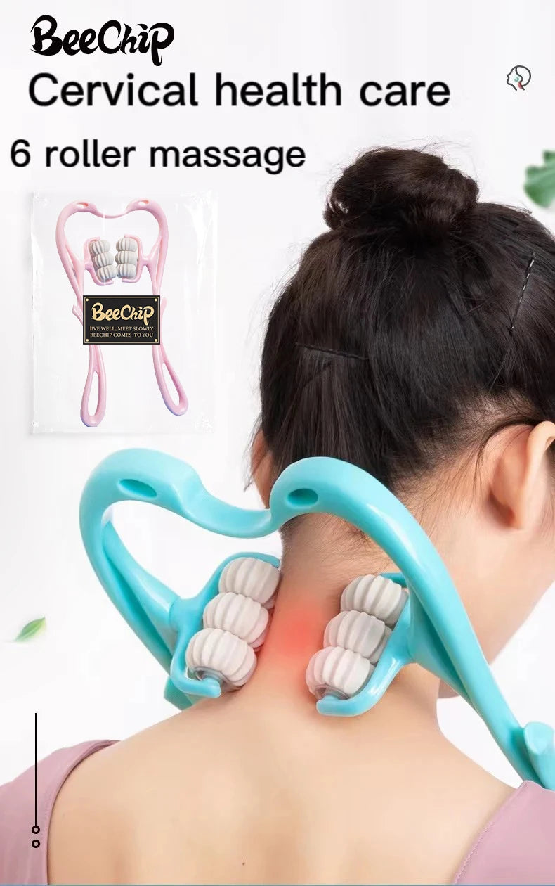 Cervical Massager Clip Neck Massage Artifact Six Wheel