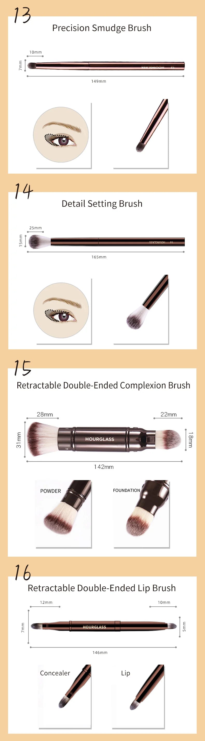 Hourglass Makeup Brushes Powder Foundation