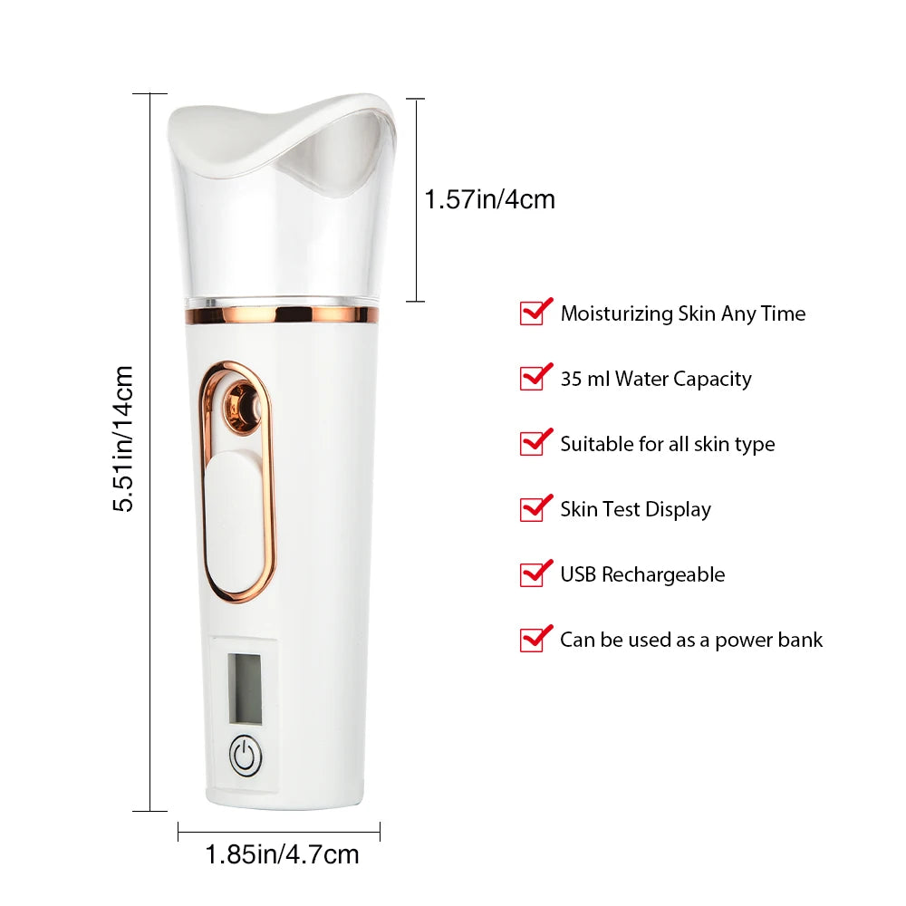 Nano Spray Facial Steamer Mini Handheld Portable Mist