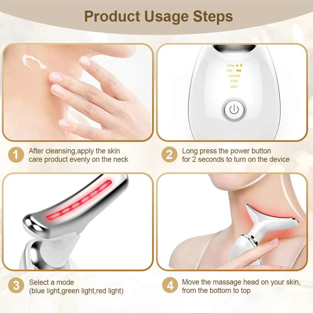 Neck Face Lifting Massager EMS Skin Tighten Device